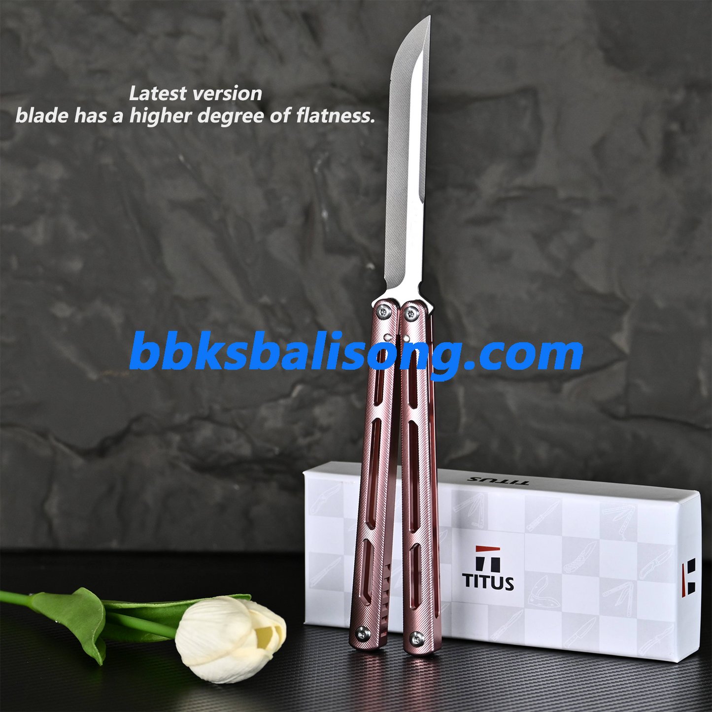 Titus Tsunami V4 Clone Balisong Trainer 7075 Aluminum Handle Bushing System