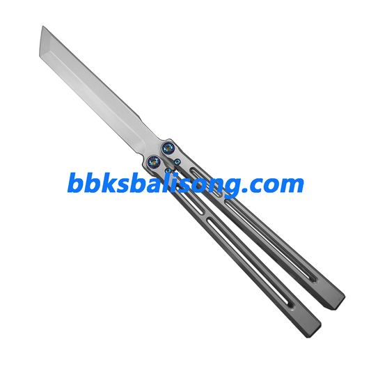 New Yuppie Telesto Balisong Clone Titanium Handle False Edge