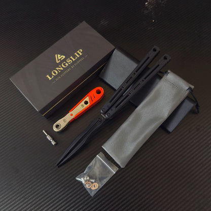 Longslip Aries OG Balisong 7075 Aluminum Handle Tuning Fork Blade