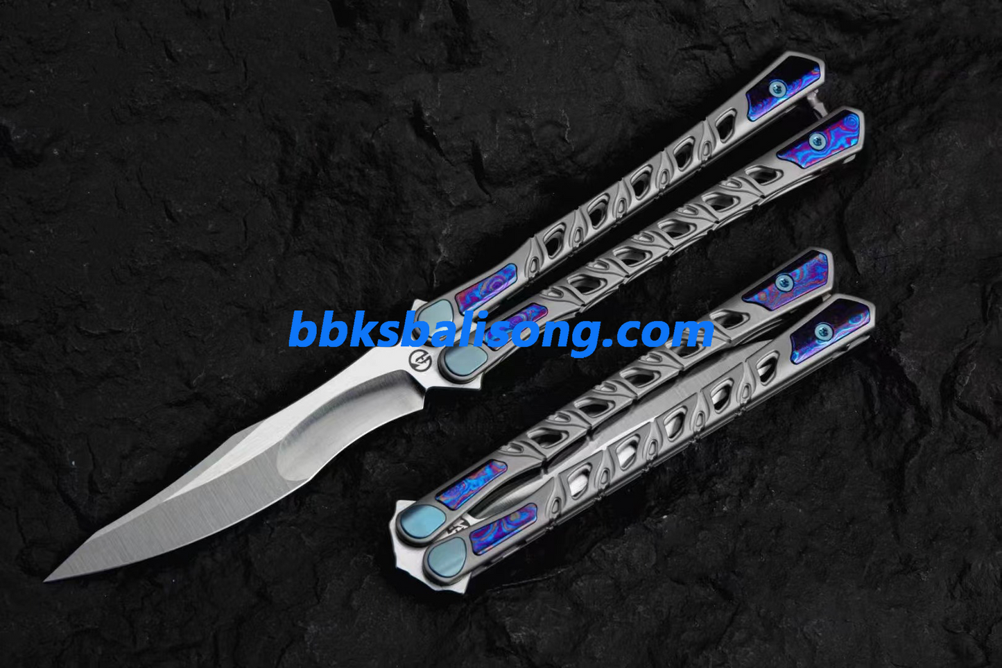 Maxace Skeleton II Balisong M390 Steel Blade Titanium Handles