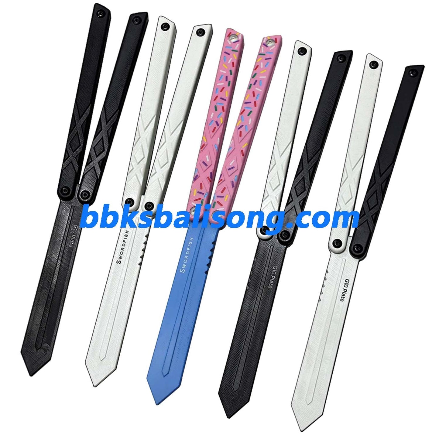 XDYY G10 Swordfish Balisong Clone G10 handle G10 blade Bushing System