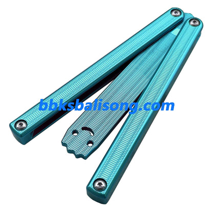 New Yuppie Squiddy-AL Balisong Clone 7075 Aluminum Glossy Handle