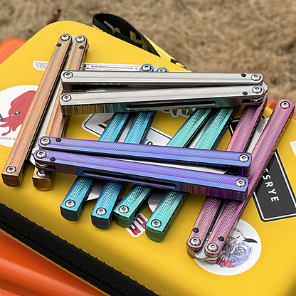 ARMED SHARK Sasori Balisong Trainer Clone Titanium Handle