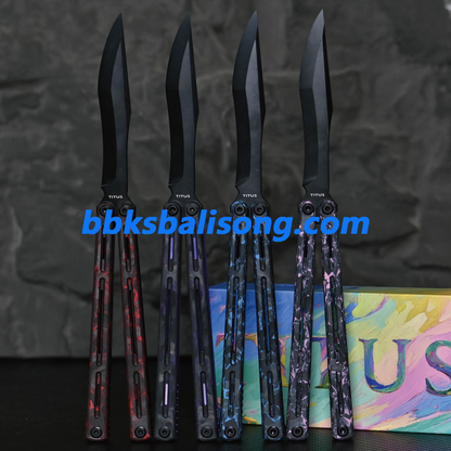 Titus Egrets Original Balisong Live Blade G10+7075 Aluminum Handle