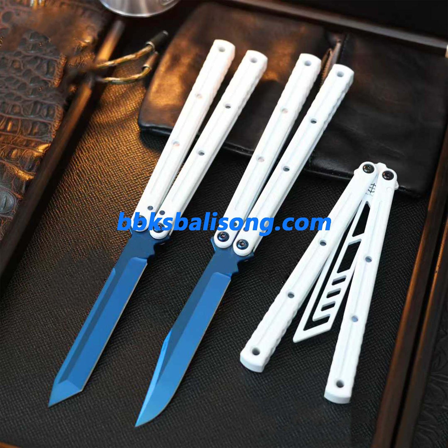 Baliplus Kraken V3 Balisong Clone Ceramic Coating Handle Sapphire Blade