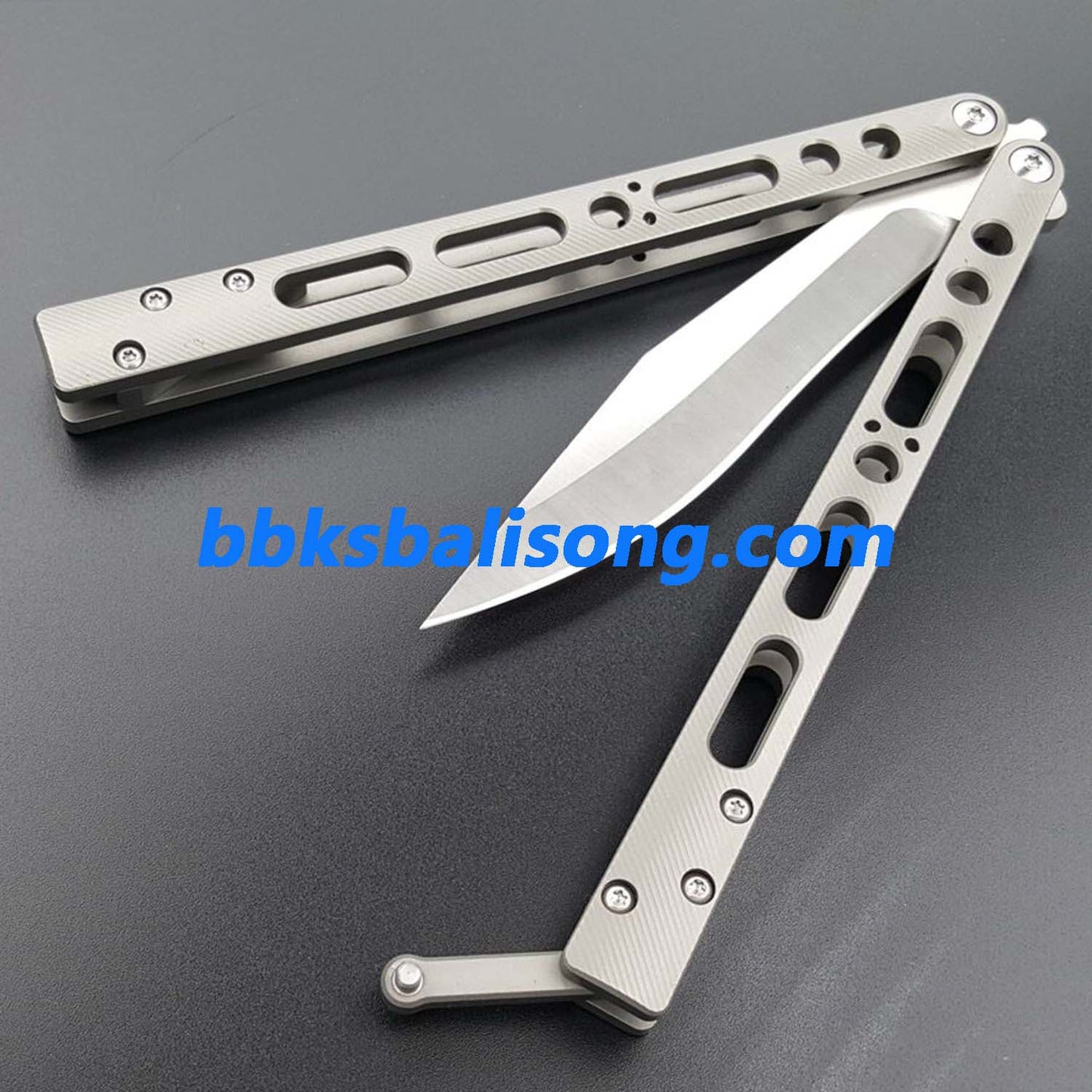 TheOne EX-10 Balisong Clone Titanium Sandwich Handle