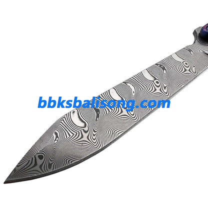 Theone Python Balisong Clone Titanium Handle Damascus Blade