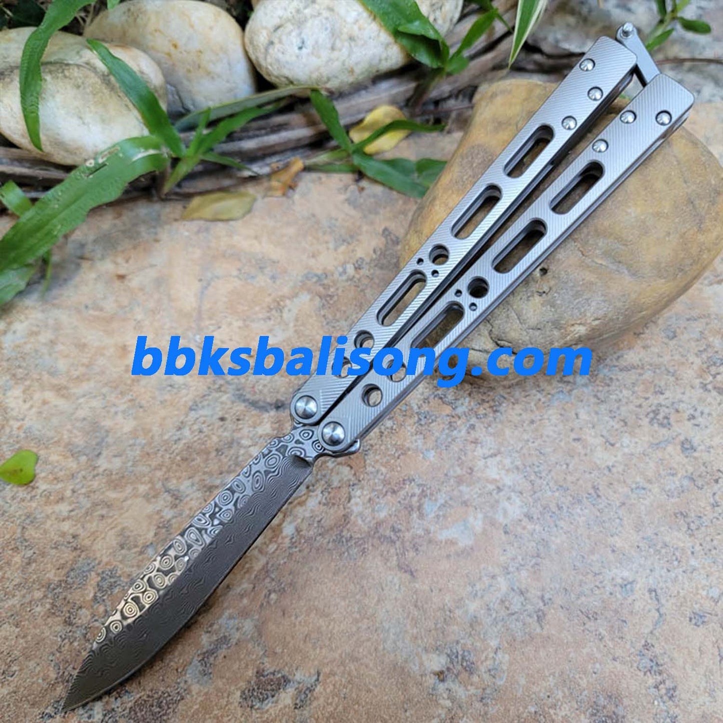 TheOne EX-10 Balisong Clone Titanium Sandwich Handle