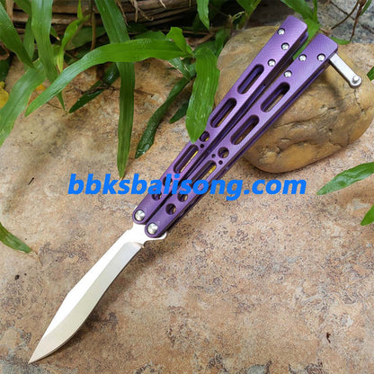 TheOne EX-10 Balisong Clone Titanium Sandwich Handle