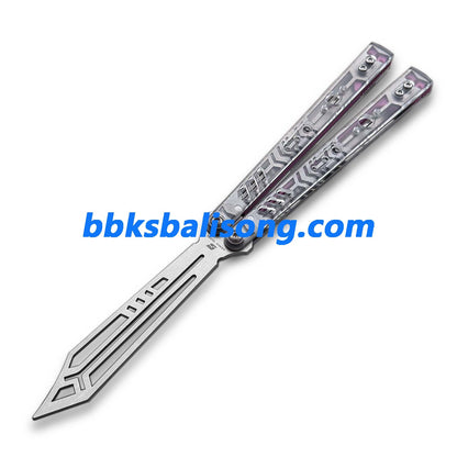 ARMED SHARK Stainless Replicant Balisong Clone Acrylic scales