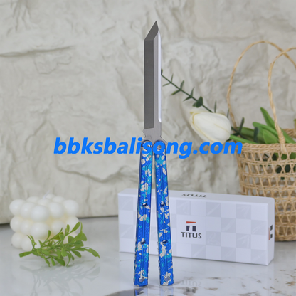 Titus Kraken V3 Balisong Clone 7075 Aluminum False Edge Blade