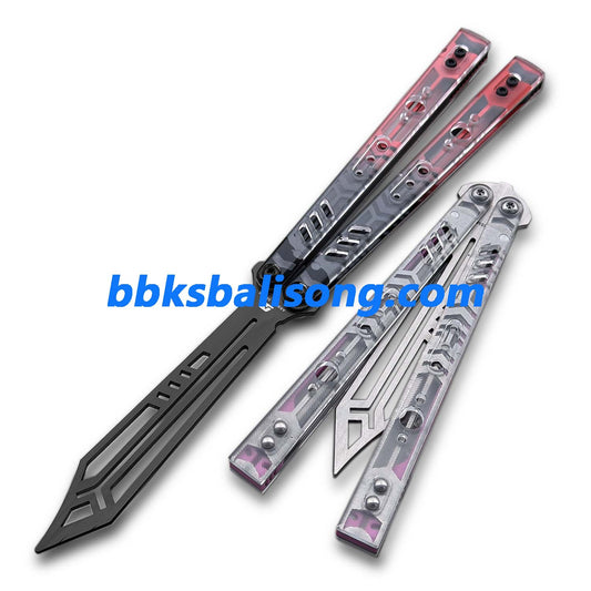 ARMED SHARK Stainless Replicant Balisong Clone Acrylic scales