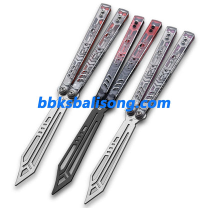 ARMED SHARK Stainless Replicant Balisong Clone Acrylic scales