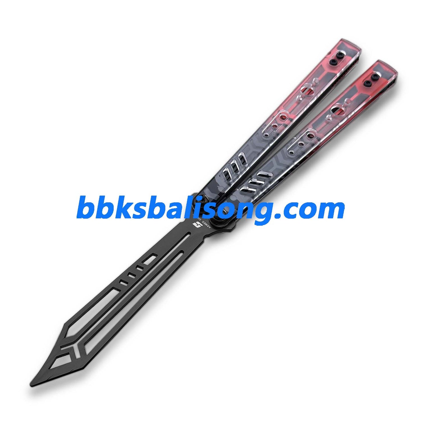 ARMED SHARK Stainless Replicant Balisong Clone Acrylic scales