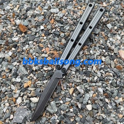 New Baliplus Glossy Kraken V3 Live Blade Balisong Clone (Double-Slot Speed Channel Version)