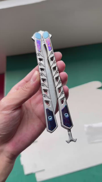 Maxace Skeleton II Balisong M390 Steel Blade Titanium Handles