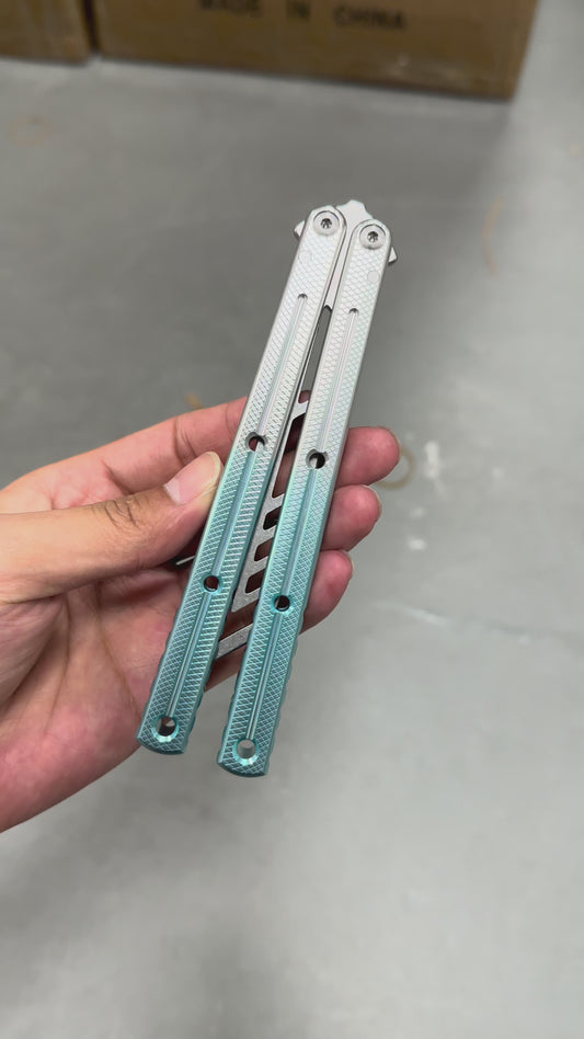 Titus Flow Channel Kraken V3 Balisong Clone 7075 Alunium Glossy Handle