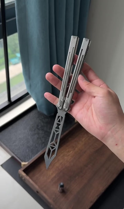 ARMED SHARK Gold Dust Replicant Balisong Clone Titanium Handle