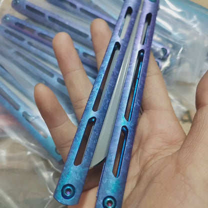 Baliplus Tsunami V4 Balisong Clone Titanium Ice Crystal Handle