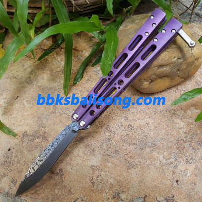 TheOne EX-10 Balisong Clone Titanium Sandwich Handle