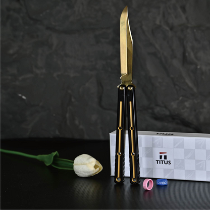 Titus Kraken V3 Live Blade Balisong Clone Dual-Tone Version