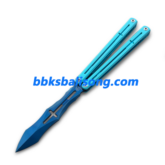 Dingfeng ShengGe Balisong G10+7075 Aluminum Handle False Edge Blade