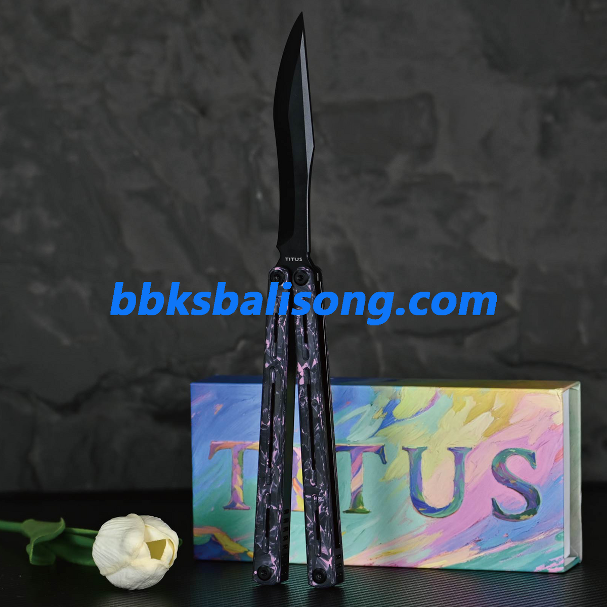 Titus Egrets Original Balisong Live Blade G10+7075 Aluminum Handle