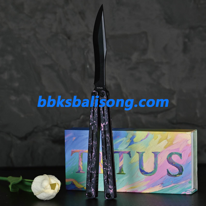 Titus Egrets Original Balisong Live Blade G10+7075 Aluminum Handle