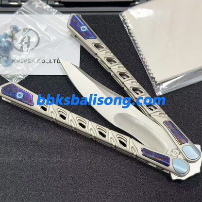 Maxace Skeleton II Balisong M390 Steel Blade Titanium Handles