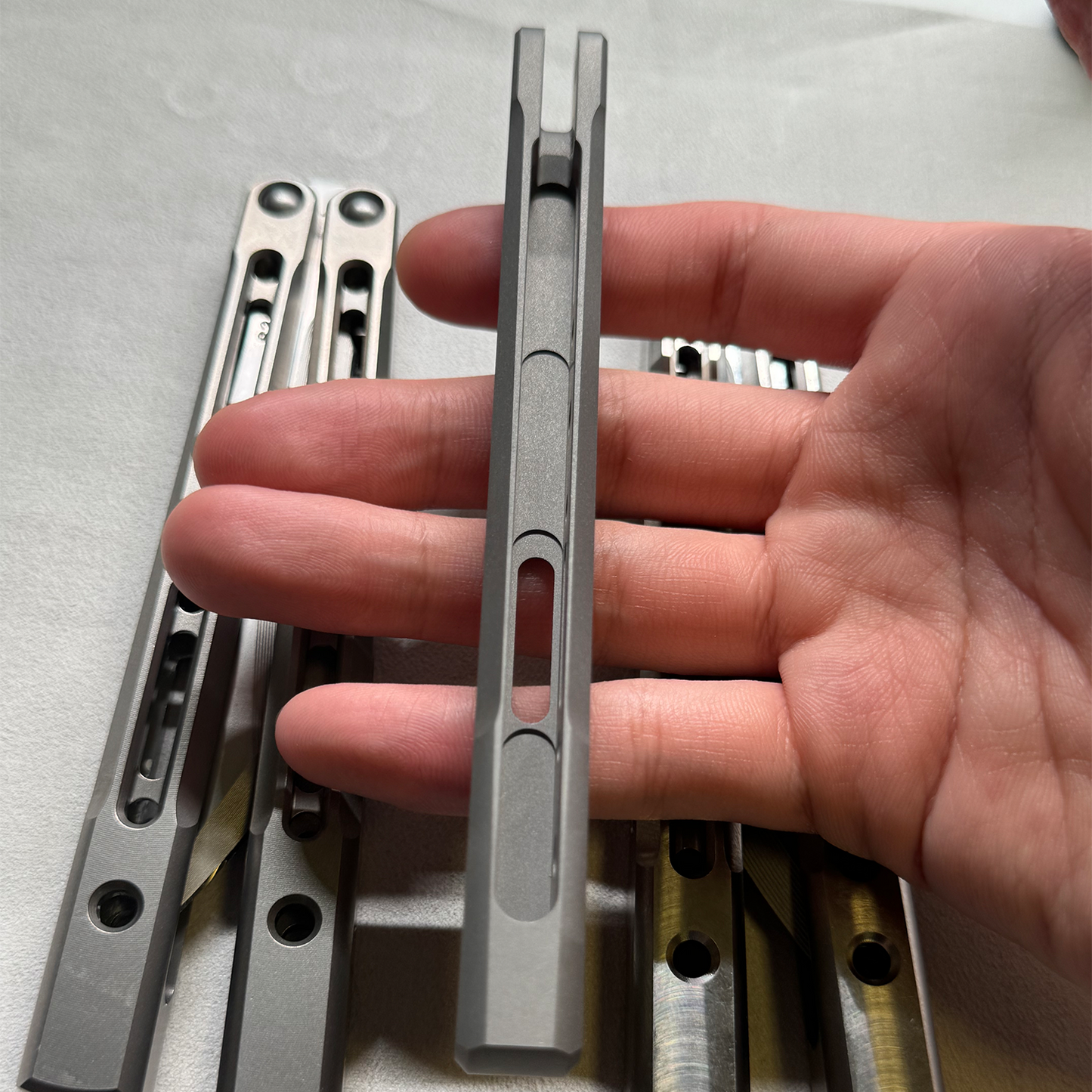 New Monarch V1 Balisong Clone Titanium Handle Bushings System