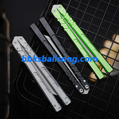 ARMED SHARK E-Volve Hex Balisong Clone 7075 Aluminum Handle