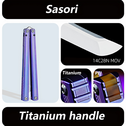 ARMED SHARK Sasori Balisong Trainer Clone Titanium Handle