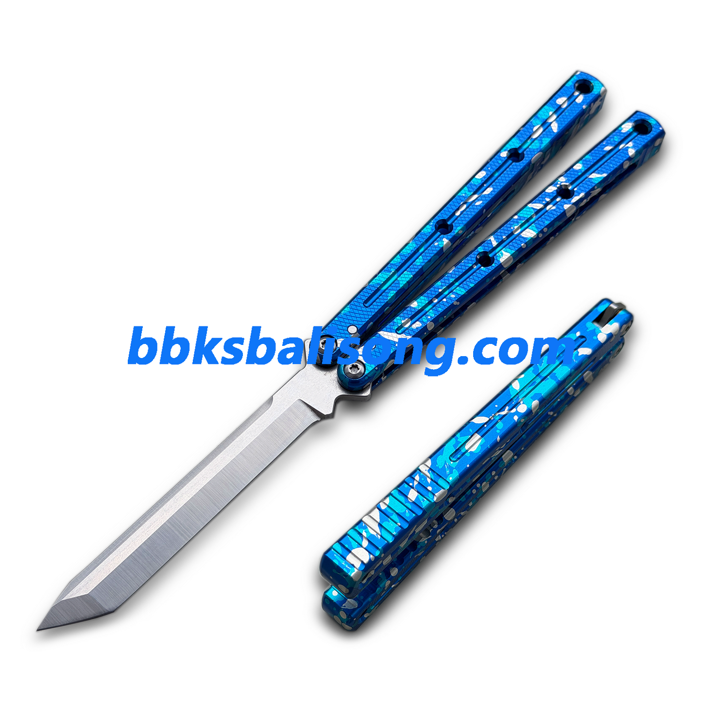 Titus Kraken V3 Balisong Clone 7075 Aluminum False Edge Blade