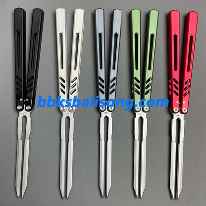 Banshu 8801 Balisong Tuning Fork Blade 7075 Aluminum Handle Bushings System