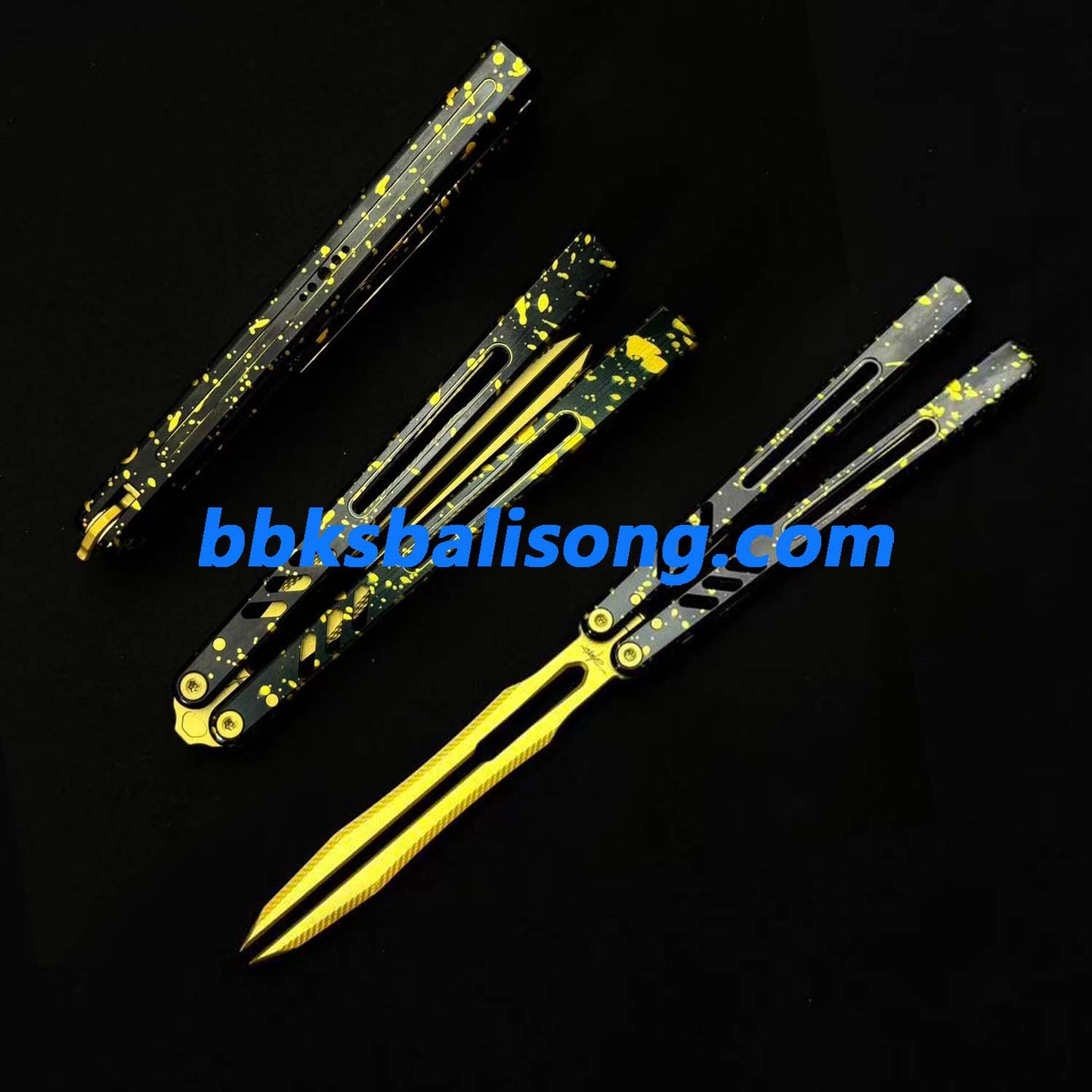 Banshu 8801 Balisong Tuning Fork Blade 7075 Aluminum Handle Bushings System