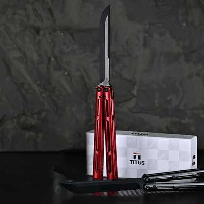 Titus Tsunami V4 Clone Balisong Trainer 7075 Aluminum Handle Bushing System