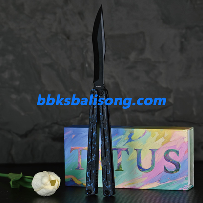 Titus Egrets Original Balisong Live Blade G10+7075 Aluminum Handle