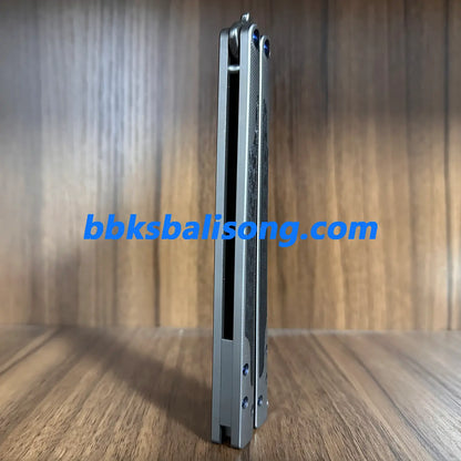 Theone EX10 Balisong Clone Carbon Fiber Patch+Titanium Handle Damascus Blade BBKSbalisong